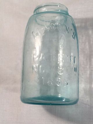 Antique Midget Pint Mason’s Keystone In Circle Patent Nov 30 th 1858 Fruit Jar 3