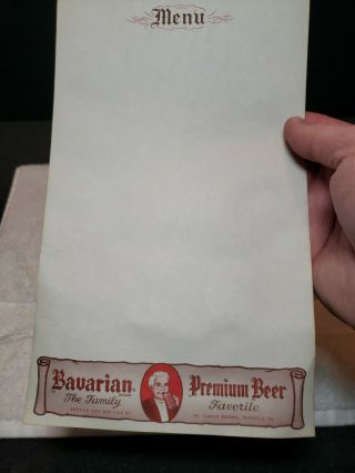 Vintage Stack Bavarian Premium Beer Paper Menus Mt.  Carbon Brewery Pottsville Pa