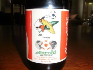 1986 Coca - Cola World Cup Football Full Bottle Mexico 86 Acl Soccer