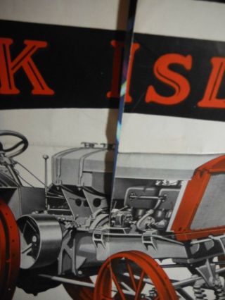 LARGE Early 1900 ' s Rock Island Tractor Model G Advertising Poster 28x18 