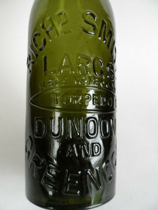 Scottish " Torpedo " Largs,  Dunoon And Greenock Beer Bottle