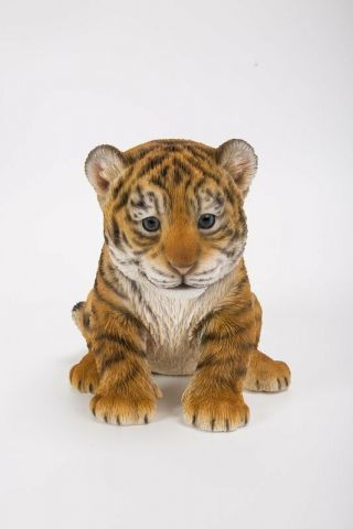 Tiger Cub Statue For Garden Decor,  Outdoor Decor Realistic Animal Figurine