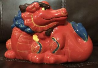 Wells Fargo Ceramic Red Dragon Promotional Year Of The Dragon Piggy Bank Fs