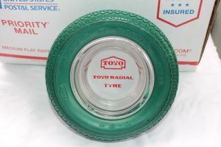 Antique Vintage Toyo Tires Tire Gas Station Rubber & Glass Ashtray Sign