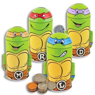 Teenage Mutant Ninja Turtles Tin Coin Bank Combo - Pack Of 4 -
