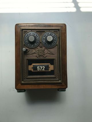 Vintage Post Office Combination Lock Box Coin Bank