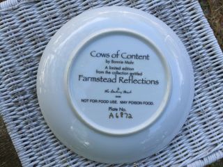 Cows of Content Bonnie Mohr Holstein Cow Red Barn Farmstead Reflections Plate 4