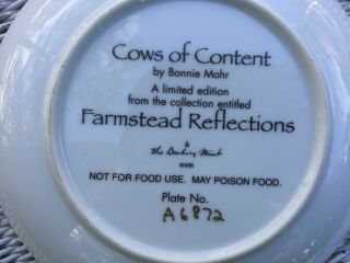 Cows of Content Bonnie Mohr Holstein Cow Red Barn Farmstead Reflections Plate 5