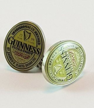 Guinness Extra Stout Beer Cufflinks St James Gate Dublin Official Stamped 2
