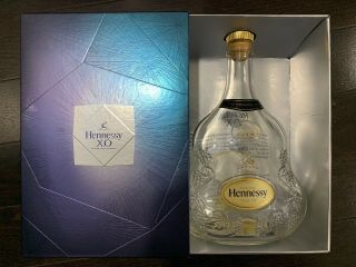 Hennessy Xo Cognac 750ml Empty Collectible Bottle W/ Box Design Box