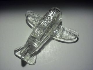 Vintage Glass Candy Container " Army Bomber Airplane " 15 - P - 7