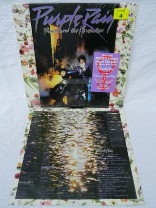 1984 PRINCE PURPLE RAIN VINYL LP IN SHRINK WRAP & HYPE STICKER,  POSTER 4