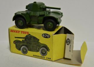 Meccano England Dinky Toys Army Military 670 Armoured Car 1954 - 70 W Box