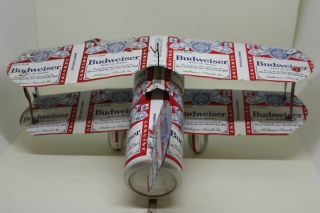 Budweiser Beer Can Airplane Bi Plane Old Novelty Display Item Ready To Hang 5