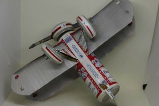 Budweiser Beer Can Airplane Bi Plane Old Novelty Display Item Ready To Hang 6