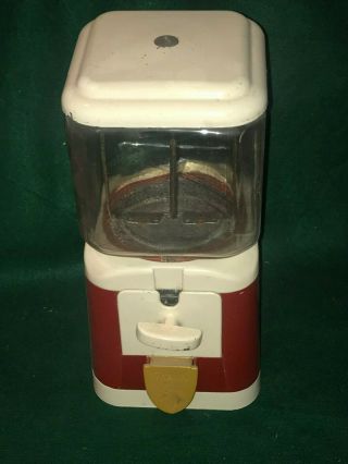 Vintage Oak Acorn 1 Cent Gum Ball Vending Machine Read