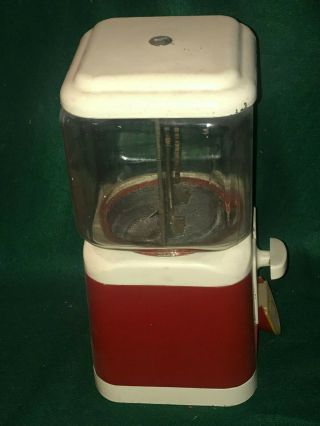 Vintage Oak Acorn 1 Cent Gum Ball Vending Machine READ 4