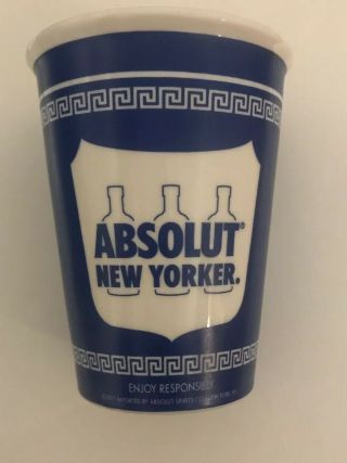Rare Absolut Vodka Promo Yorker Mug Classic Greek Coffeshop Cup