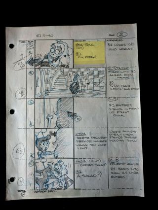 Beetlejuice 1989 Tv Series Animation Production Hand Drawn Storyboard Page 2