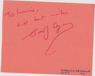 Mervyn Johns - - Bob Cratchit " Scrooge " 1951 Etc - Signed Page & Carolyn Seymour