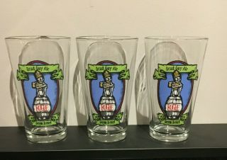 Rogue Dead Guy Ale Pint Glasses Oregon Brewed Microbrewery Beer Barware Set Of 3