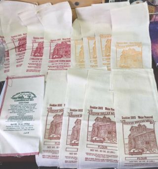 12 Vintage Old 2 Flour & Corn Meal Sacks Silver Dollar Mill Tn