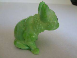 Unique Vintage Westmoreland Art Deco Jade Green French Bulldog Figurine 4