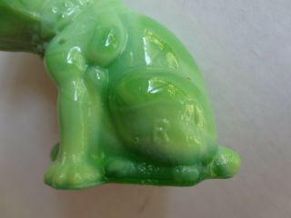 Unique Vintage Westmoreland Art Deco Jade Green French Bulldog Figurine 6