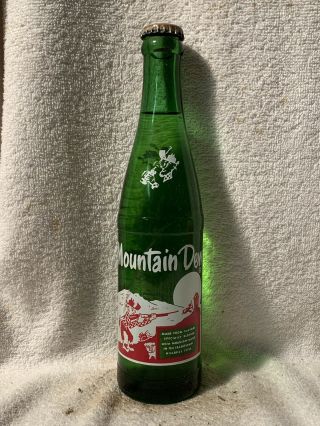 Full 10oz Mountain Dew Acl Soda Bottle Fowler’s Charlotte,  N.  C.  On Back