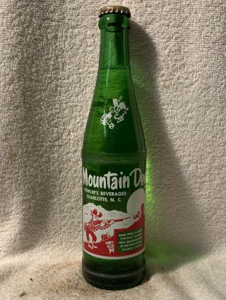 Full 10oz Mountain Dew Hillbilly Acl Soda Bottle Fowler’s Bevcharlotte,  N.  C.