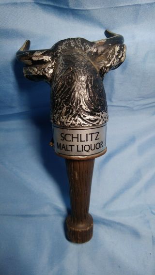 Vintage Schlitz Bull Horns Malt Liquor Beer Tap Handle 1972 10 