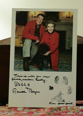 President Ronald Reagan & First Lady Nancy ' Signed In Facsimile ' A Greeting Card 2