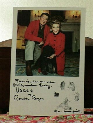 President Ronald Reagan & First Lady Nancy ' Signed In Facsimile ' A Greeting Card 3