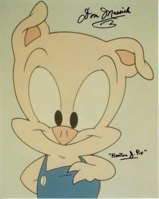 Don Messick 1926 - 1997 As Hampton J Pig From Tiny Toons Signed 8x10 Photo