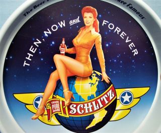 Army Air Corp Pin - Up Girl Schlitz Beer Tray 2