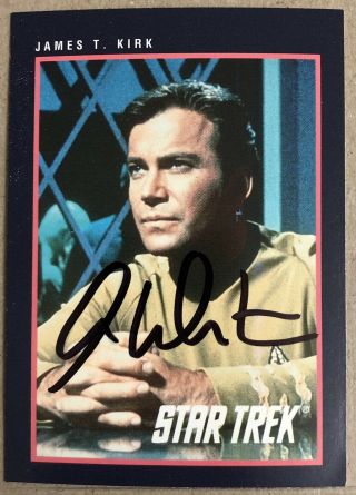 William Shatner Hand Signed Sports Card Star Trek Tos Captain James T Kirk
