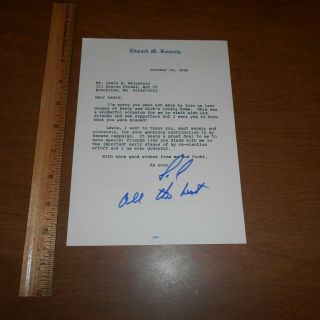 Ted Kennedy Former United States Senator Hand Signed 1992 Letterhead 6.  25 X 8.  5