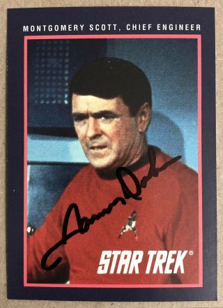 James Doohan Hand Signed Sports Card Star Trek Tos Scotty
