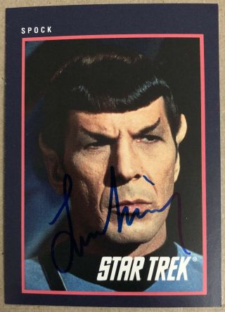 Leonard Nimoy Hand Signed Sports Card Star Trek Tos Spock