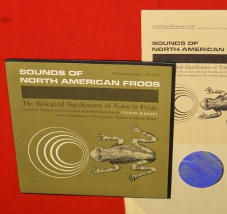 Sounds Of North American Frogs Lp 1958 Folkways Fx 6166 W/insert Vg,  Vinyl