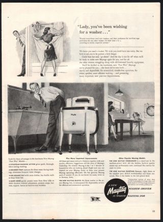 1944 Maytag Wringer Washing Machine Vintage Laundry Ad Available After The War