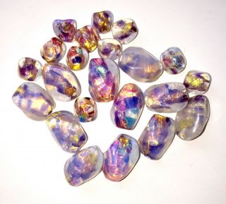Gorgeous Antique Opal Foil Glass Beads For Necklace