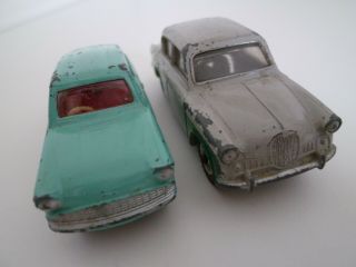 Vintage Dinky Pair: 155 Ford Anglia 105e & 168 Singer Gazzelle C.  1960s