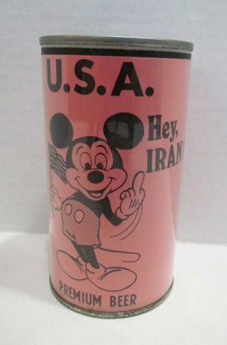 Hey,  Iran U.  S.  A.  Premium Beer Can Bank Vintage American Brewing Co.  Usa 12 Oz.