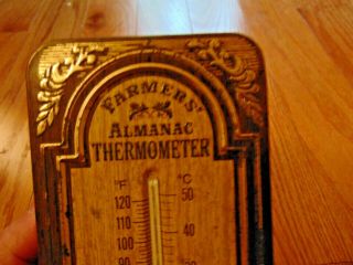 Vintage Farmers’ Almanac Embossed Metal Rooster THERMOMETER,  Avon 3