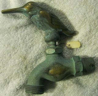 Vintage Nos Faucet Hummingbird Garden Hose Bib Spigot Brass Water Faucet,  Patina