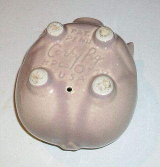 Vintage 1957 Hull Pottery H.  P.  Co.  CORKY PIG Coin Bank 5