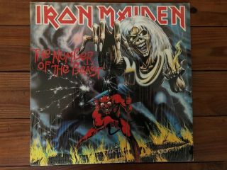 Iron Maiden ‎– The Number Of The Beast 1982 Harvest ‎st - 12202 Jacket/vinyl Nm -