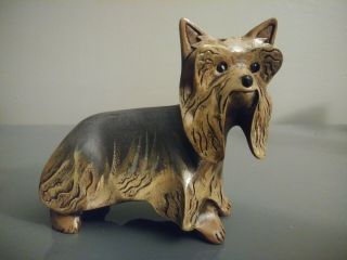 Vintage Lynda Pleet Yorkshire Terrier Dog Figurine,  Signed By The Artist
