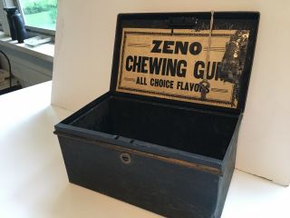 Antique Zeno Chewing Gum Cash Box / Key